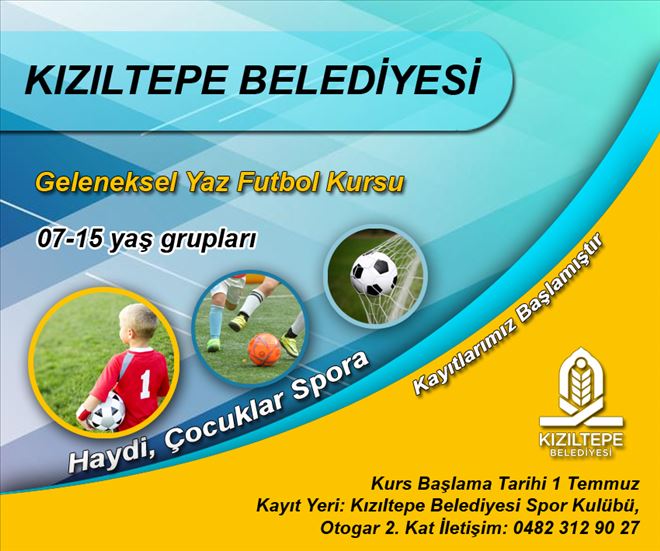 Kızıltepe Belediyesi yaz futbol kursu kayıtları başlıyor