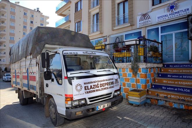Mardin Valiliği ile Büyükşehir Belediyesinden Elazığ´a yardım