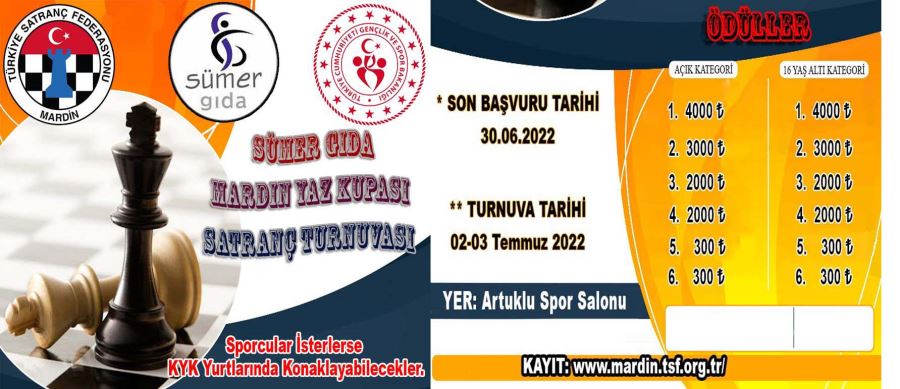 Mardin’de Satranç Turnuvasına 5 ülkeden sporcu katılacak