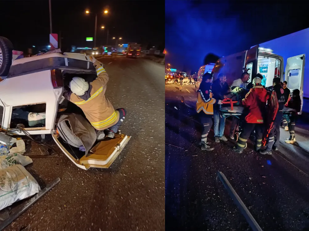Kızıltepe’de devrilen araçta 8 kişi yaralandı