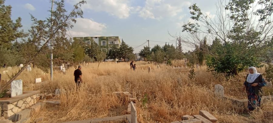 Kızıltepe’de vatandaş dikenlerden ölülerinin mezarına ulaşamıyor
