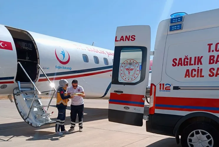 Mardin’den uçak Ambulans Gülistan bebek için havalandı