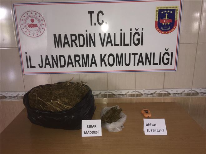 Mardin´de jandarmanın durdurduğu araçta esrar ele geçirildi