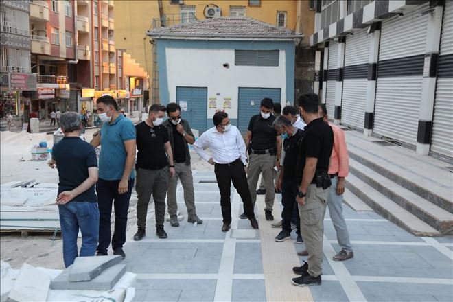 Kaymakam Çam Kilise Caddesinde yol çalışmasını inceledi