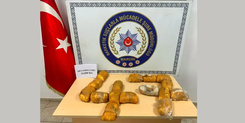 Mardin’de 15 Kilo 850 Gram Metamfetamin ele geçirildi