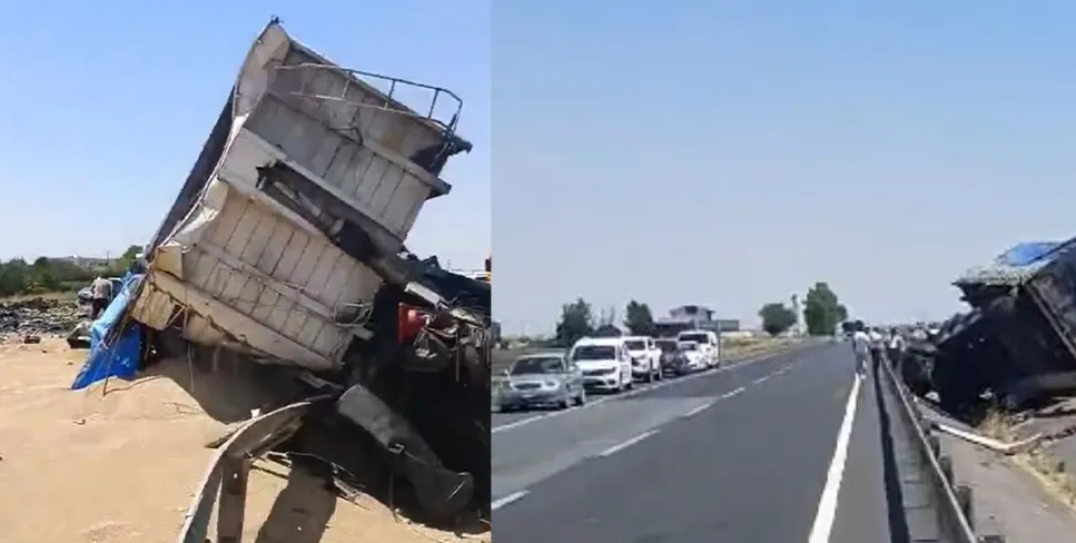 Kızıltepe’de iki TIR çarpıştı; yaralılar var