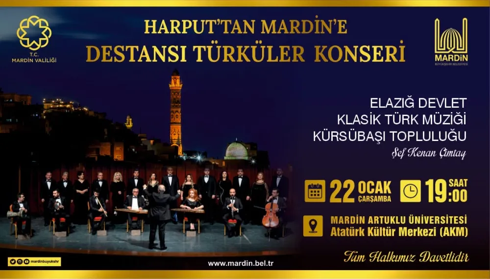 Harput’tan Mardin’e Destansı Türküler Konseri