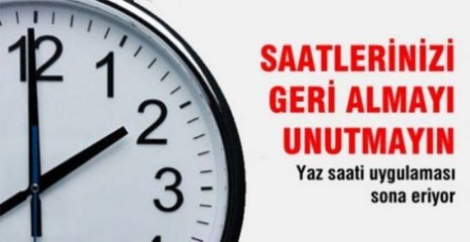 Saatler bu gece geri alınacak